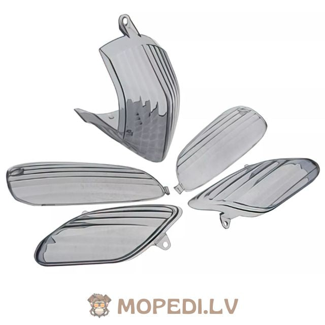 STR8 Indicator Lens Set (4) + Tail Light Aprilia SR 50 Factory black