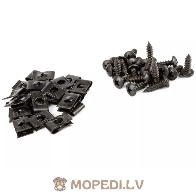 Fairing Clips + Screws M5x15mm (x20) black