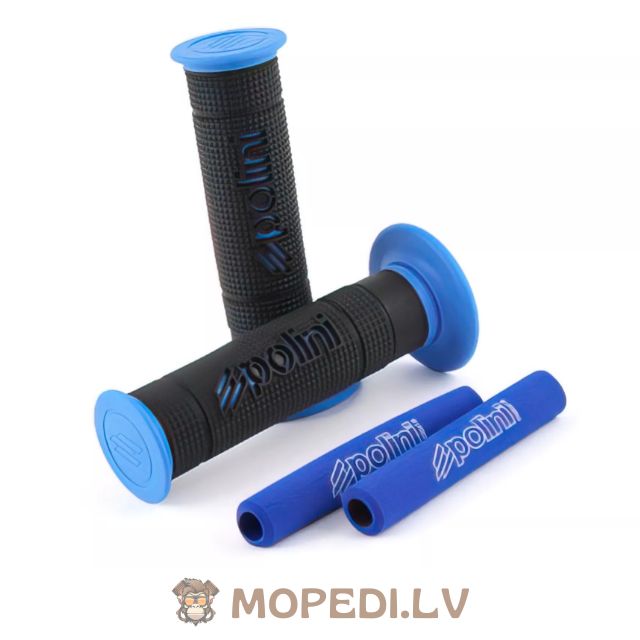 Grips + Brake Lever Foam Sleeves Polini black / blue