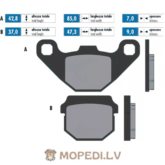 Brake Pads Polini Original Derbi / Peugeot