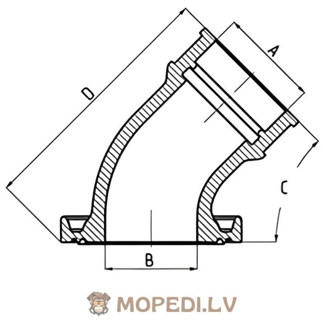 Intake Manifold Polini 360° / 58° 35mm PWK / VHST Minarelli horizontal