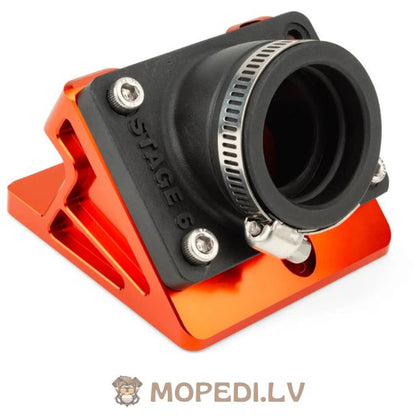 Intake Manifold + Spacer Stage6 R/T short straight 35mm PWK / VHST Minarelli horizontal orange