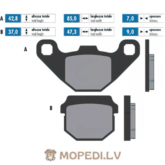 Brake Pads Polini Original Derbi / Peugeot