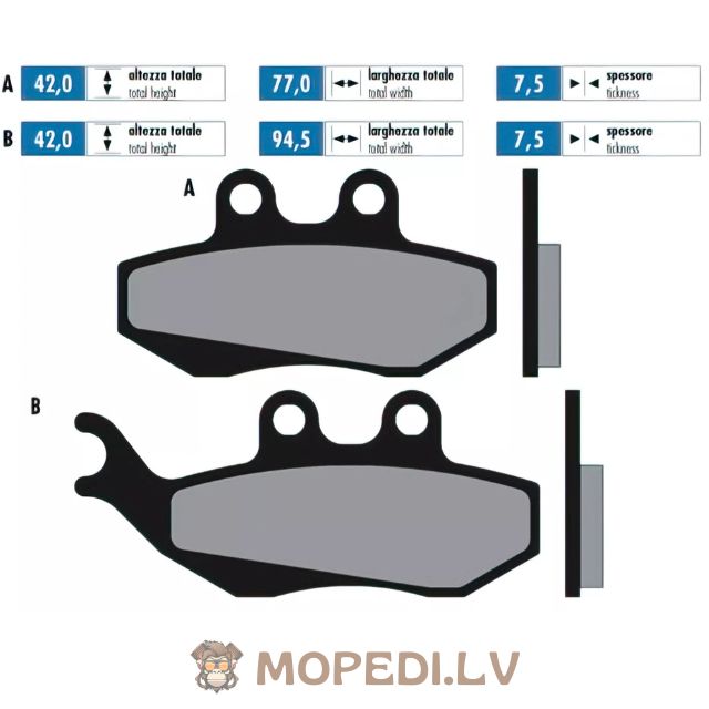 Brake Pads Polini Original Piaggio (Grimeca)