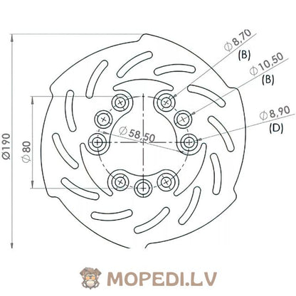 Brake Disc Racing Wave, 190/58mm, universal
