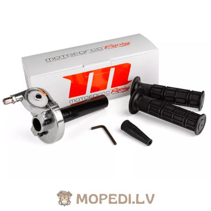 Quick Action Throttle Grip chrome / rubber grips