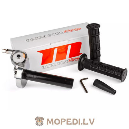 Quick Action Throttle Grip chrome / rubber grips