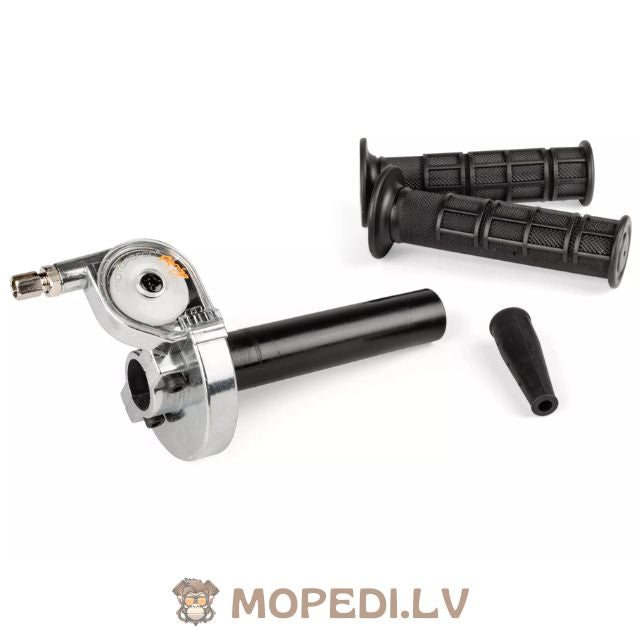 Quick Action Throttle Grip chrome / rubber grips
