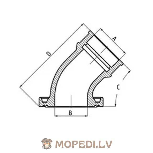Intake Manifold Polini 360° / 58° 25mm Piaggio / Gilera